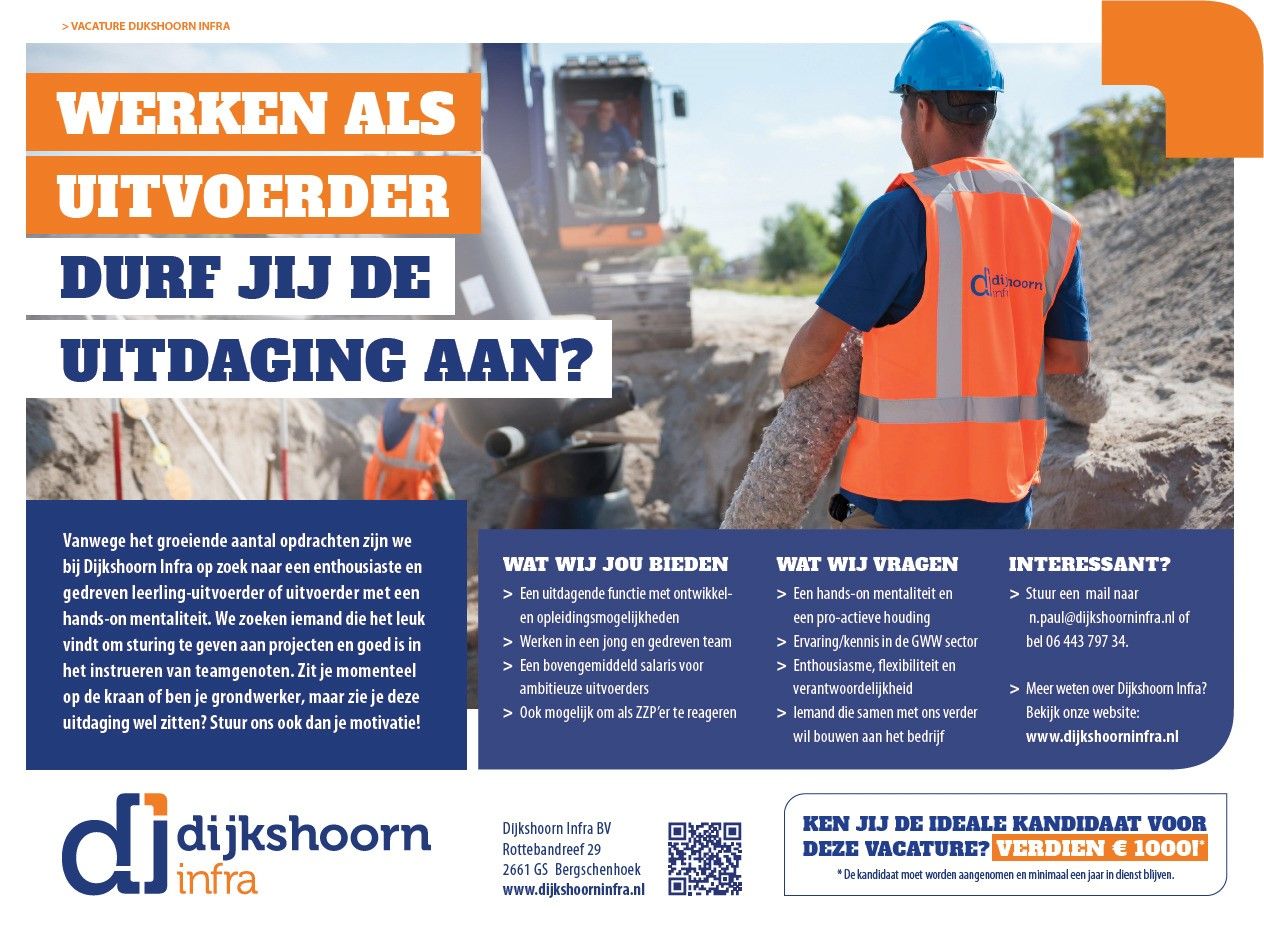 Werken als uitvoerder bij Dijkshoorn Infra